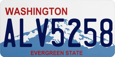 WA license plate ALV5258