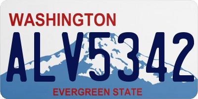 WA license plate ALV5342