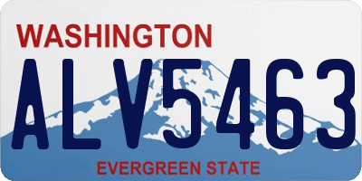 WA license plate ALV5463