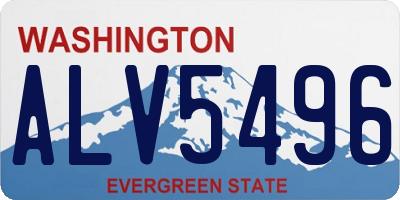 WA license plate ALV5496