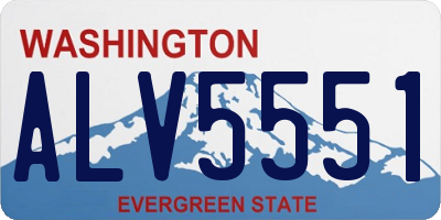 WA license plate ALV5551