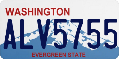 WA license plate ALV5755