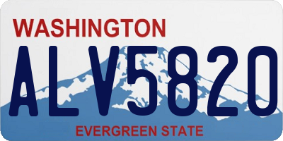WA license plate ALV5820