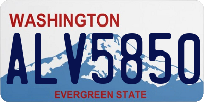 WA license plate ALV5850