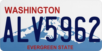 WA license plate ALV5962