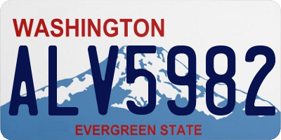 WA license plate ALV5982