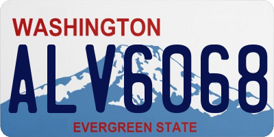 WA license plate ALV6068