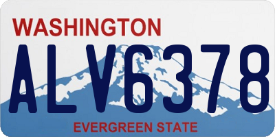WA license plate ALV6378