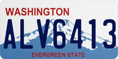 WA license plate ALV6413