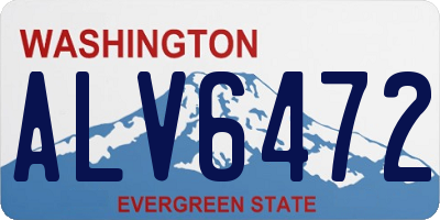 WA license plate ALV6472