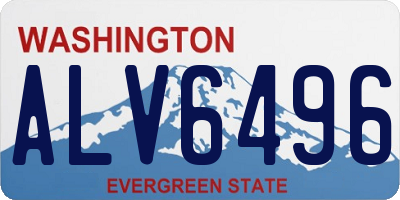 WA license plate ALV6496