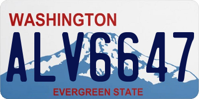 WA license plate ALV6647
