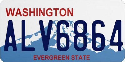 WA license plate ALV6864