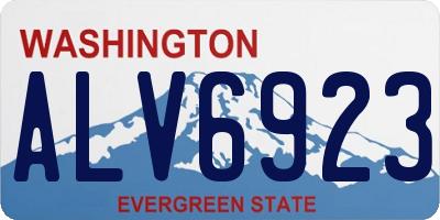 WA license plate ALV6923
