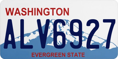 WA license plate ALV6927