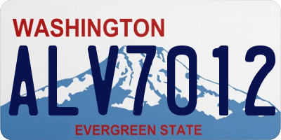 WA license plate ALV7012