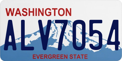 WA license plate ALV7054
