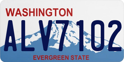WA license plate ALV7102