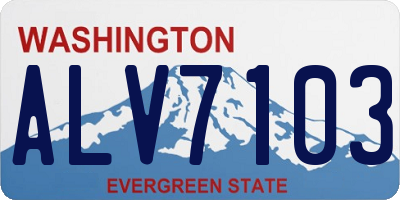 WA license plate ALV7103