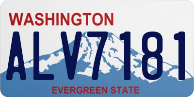 WA license plate ALV7181