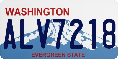WA license plate ALV7218