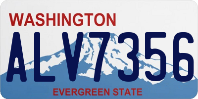 WA license plate ALV7356