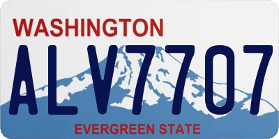 WA license plate ALV7707