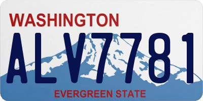 WA license plate ALV7781