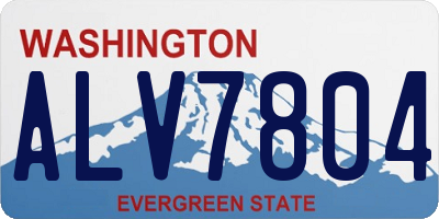 WA license plate ALV7804
