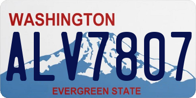 WA license plate ALV7807