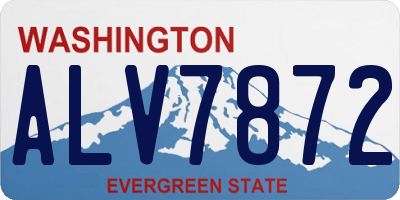 WA license plate ALV7872