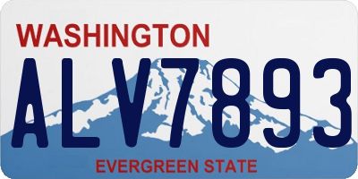 WA license plate ALV7893