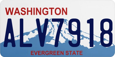 WA license plate ALV7918