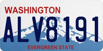 WA license plate ALV8191
