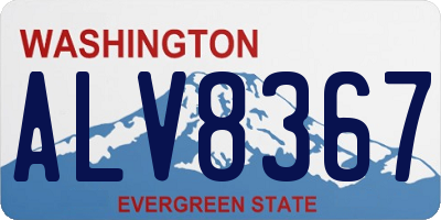 WA license plate ALV8367