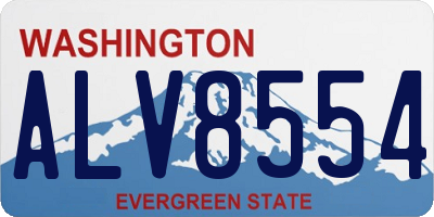 WA license plate ALV8554