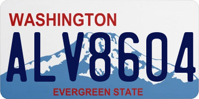 WA license plate ALV8604
