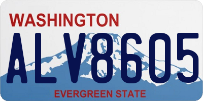 WA license plate ALV8605
