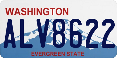 WA license plate ALV8622