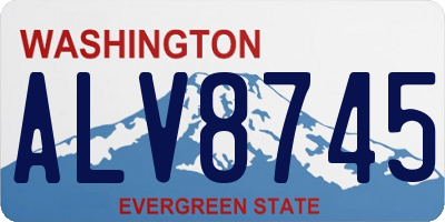 WA license plate ALV8745