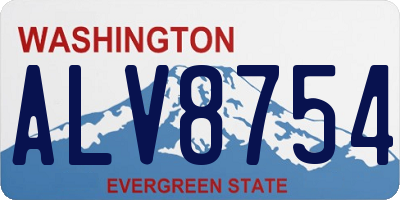 WA license plate ALV8754