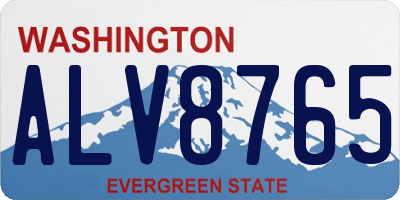 WA license plate ALV8765