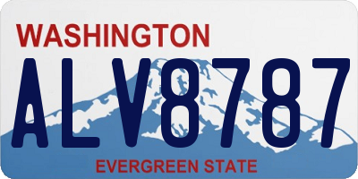 WA license plate ALV8787