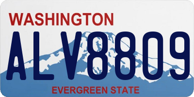 WA license plate ALV8809