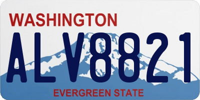 WA license plate ALV8821