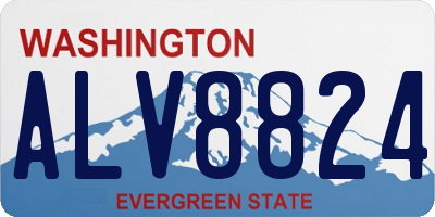 WA license plate ALV8824
