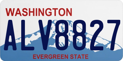 WA license plate ALV8827