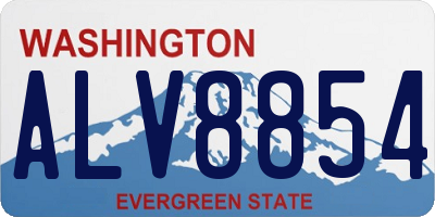 WA license plate ALV8854