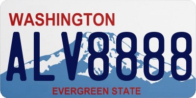 WA license plate ALV8888