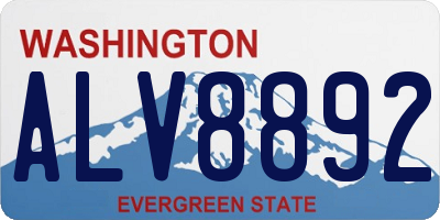 WA license plate ALV8892